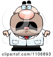 Poster, Art Print Of Scared Pudgy Male Scientist