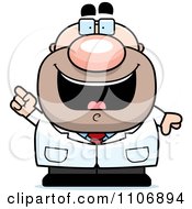 Clipart Pudgy Male Scientist With An Idea Royalty Free Vector Illustration by Cory Thoman