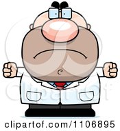 Clipart Angry Pudgy Male Scientist Royalty Free Vector Illustration