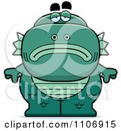 Clipart Depressed Fish Man Monster Royalty Free Vector Illustration