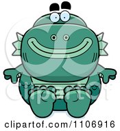 Clipart Sitting Fish Man Monster Royalty Free Vector Illustration
