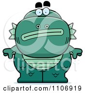 Clipart Nervous Fish Man Monster Royalty Free Vector Illustration