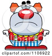 Clipart Depressed Pudgy Circus Clown Royalty Free Vector Illustration