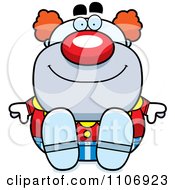 Clipart Sitting Pudgy Circus Clown Royalty Free Vector Illustration