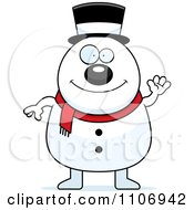 Poster, Art Print Of Waving Pudgy Snowman