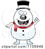 Poster, Art Print Of Pudgy Snowman With An Idea