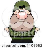 Clipart Depressed Male Army Soldier Royalty Free Vector Illustration