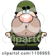 Clipart Surprised Male Army Soldier Royalty Free Vector Illustration