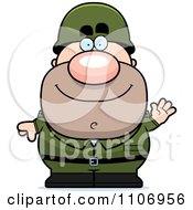 Clipart Waving Male Army Soldier Royalty Free Vector Illustration