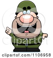 Clipart Male Army Soldier With An Idea Royalty Free Vector Illustration