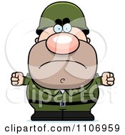 Clipart Angry Male Army Soldier Royalty Free Vector Illustration