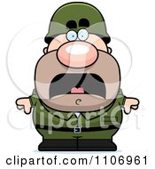 Clipart Scared Male Army Soldier Royalty Free Vector Illustration