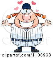 Clipart Amorous Female Baseball Player Royalty Free Vector Illustration