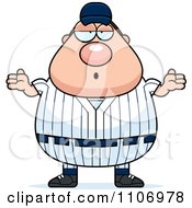 Clipart Shrugging Careless Male Baseball Player Royalty Free Vector Illustration