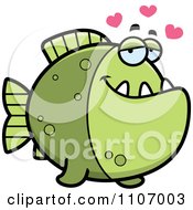 Green Piranha Fish In Love