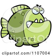 Poster, Art Print Of Mad Green Piranha Fish
