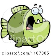 Scared Green Piranha Fish