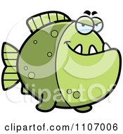 Poster, Art Print Of Sly Green Piranha Fish