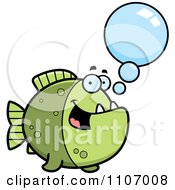 Poster, Art Print Of Talking Green Piranha Fish