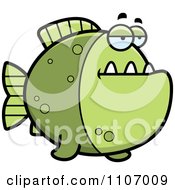 Bored Green Piranha Fish