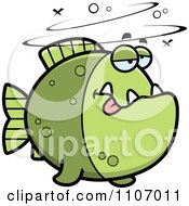 Poster, Art Print Of Drunk Green Piranha Fish