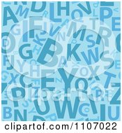 Poster, Art Print Of Seamless Blue Alphabet Background Pattern