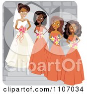 Happy Black Bride Posing With Her Bridesmaids