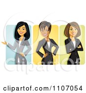 Clipart Asian Black And Caucasian Businseswomen Avatars Royalty Free Vector Illustration by Amanda Kate #COLLC1107054-0177
