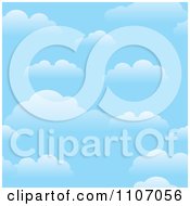 Poster, Art Print Of Blue Sky Background With Puffy Clouds