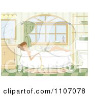 Woman Relaxing In A Luxurous Bubble Bath