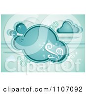 Poster, Art Print Of Turquoise Cloud With Vines Sparkles And Circles