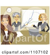 Poster, Art Print Of Business Women Discussing Company Growth In A Meeting