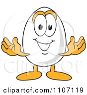 Clipart Welcoming Egg Mascot Character Royalty Free Vector Illustration by Mascot Junction