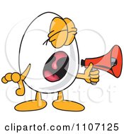 Poster, Art Print Of Egg Mascot Character Screaming Into A Megaphone
