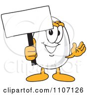 Poster, Art Print Of Egg Mascot Character Holding A Sign
