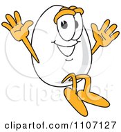 Clipart Egg Mascot Character Jumping Royalty Free Vector Illustration