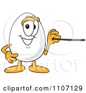 Clipart Egg Mascot Character Using A Pointer Stick Royalty Free Vector Illustration