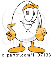 Clipart Egg Mascot Character Pointing Outwards Royalty Free Vector Illustration