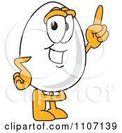 Poster, Art Print Of Egg Mascot Character Pointing Upwards