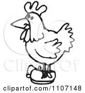 Poster, Art Print Of Black And White Chicken Wearing Shoes