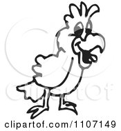 Clipart Black And White Gawking Cockatoo Royalty Free Vector Illustration