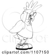 Clipart Black And White Shocked Cockatoo Royalty Free Vector Illustration
