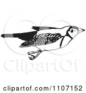 Clipart Black And White Double Bar Finch Bird Flying 1 Royalty Free Vector Illustration by Dennis Holmes Designs