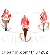 Clipart Torches With Red Flames Royalty Free Vector Illustration