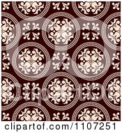 Poster, Art Print Of Seamless Brown And Tan Floral Circle Pattern Background