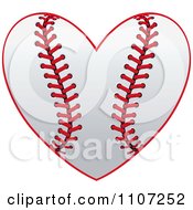 Poster, Art Print Of Baseball Heart With Red Stitches