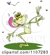 Poster, Art Print Of Hungry Green Frog Trying To Catch Flies