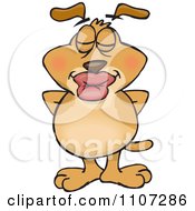 Clipart Sparkey Dog Holding His Hands Behind His Back With Puckered Lips For A Kiss Royalty Free Vector Illustration