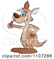 Clipart Happy Kangaroo Holding A Thumb Up Royalty Free Vector Illustration