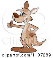 Clipart Happy Kangaroo Winking And Holding A Thumb Up Royalty Free Vector Illustration